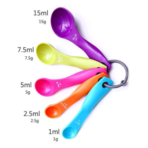 SENDOK TAKAR / MEASURING SPOON (1 SET) - Set Sendok Takar 1ml, 2.5ml, 5ml, 7.5ml, dan 15ml - Memudahkan Pengukuran Resep (Plastik)