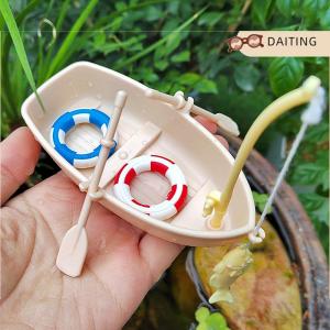 DAITING 1 bộ trẻ em Quà tặng NEW Nhựa thuyền đánh cá mô hình mini mô phỏng Dollhouse đồ trang trí thu nhỏ thuyền đánh cá Kit