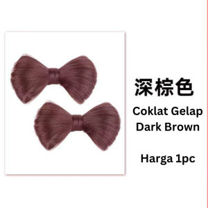 Jepit Rambut Pita Wig Hair Palsu Berupa Pita Sintetis Premium Extention Model Korea Jepitan Pita Rambut Palsu