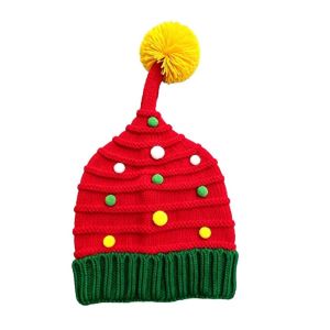 MUQZI Sợi giữ nhiệt Mũ và khăn quàng cổ Giáng sinh Pom Pom nhồi bông Họa tiết sọc Khăn len dệt kim dành cho ngày lễ Mũ ấm áp lễ hội Sợi Acrylic Mũ len ông già Noel Cuộc họp gia đình