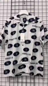 Summer Hawaiian Style CD Full Printing WACKO MARIA Short Sleeved Shirts Top Quality Silk Polyester Shirt With Tags