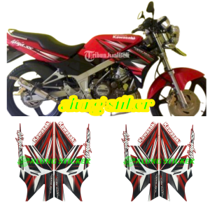 STIKER STRIPING NINJA SS TAHUN 2014 WARNA MERAH 1SET STANDAR FULL SET