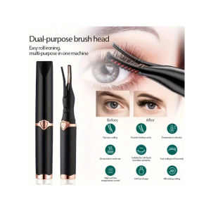 Electric Eyelash Curler Brush - USB Powered Electric Eyelash Curler 3-Speed Temperature Adjustment 10 Second Quick Preheating Long-Lasting Curling Lithium Polymer Battery