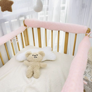 Baby Crib Rail Cover Teething Guard 100% Cotton Soft Padded Cot Rail Protector 60CM 120CM