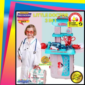 Mainan Edukasi Anak Perempuan Alat Dokter Dokteran Little Doctor Play Set 3in1 Kado Cewek Ultah
