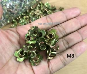 ทีนัด M8 น็อตเบอร์ 12 (ราคาต่อแพ็คจำนวน 50 ตัว) T-NUT ทีนัด M8 เกลียว 1.25mm เหมาะกับงานไม้ ฝังหน้าไม้สำหรับขันน็อต วัสดุเหล็กชุบแข็งได้มาตรฐาน