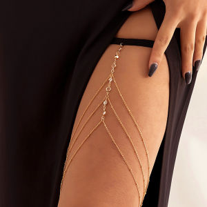 New Women Bohemian Thigh Chain Simple Star Body Chains for Women Double-layer Metal Bodychain Fashion Thigh Jewelry Leg Cha