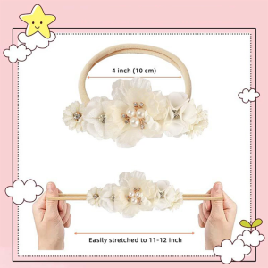 0-24M Girls Headband Elastic Flower Hair Bows Little Girl Cute Headwear Children Floral Hair Rope Child Hair Accessories