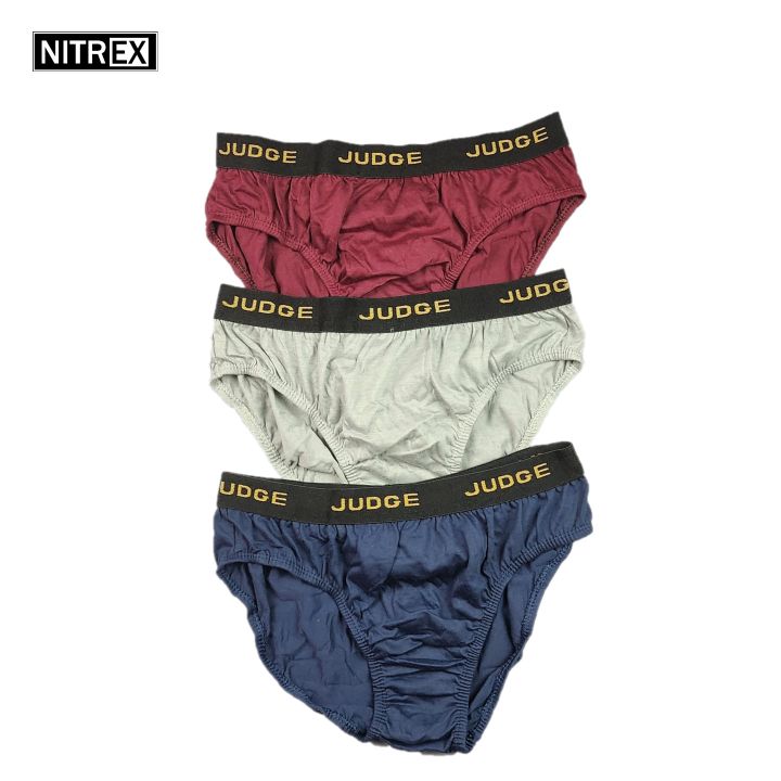 Judge Brief Garter Assorted Color (3 IN 1) Mens Daily Casual Underwear  Plain Colored Briefs Plain Garter Multi Color