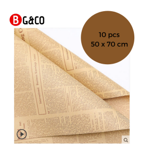 10pcs English newspaper bouquet wrapping paper flowers wrapping gifts gifts dried flowers floral materials full set of vintage kraft paper Vintage thickened large
