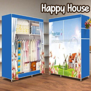 สินค้าเข้าแล้ว!! ตู้เสื้อผ้า รุ่น 2 ราวแขวน ทันสมัย ป้องกันฝุ่น ใช้ได้ทุกเพศ ประกอบง่าย ขนาดใหญ่ ส่งจากไทย