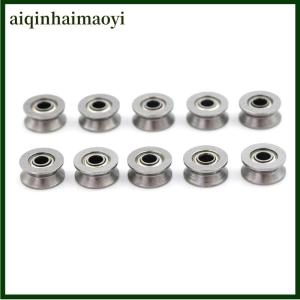 aiqinhaimaoyi 10pcs HCS Deep V Groove Sealed Guide Line Track Pulley Ball Bearing 3x12x4mm