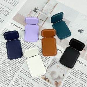 BELLERY Adhesive-backed Mobile Phone Holder Small Waist Shape Multi-angle Leather Phone Holder Mini Folding Design Folding Bracket Use