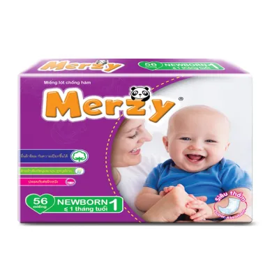 Miếng lót Newborn Merzy ( gói lớn 56 miếng cho bé từ sơ sinh tới 1tháng tuổi )