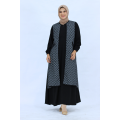 Shireen Abaya Hitam Layer Motif - Jetblack Premium Anggun dan Menawan. 