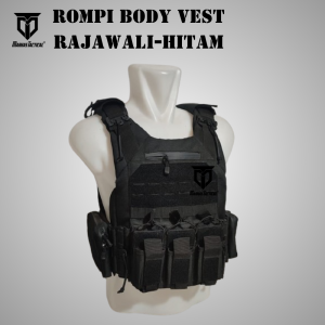 Rompi Body Vest Rajawali TNI POLISI Double Quick Release - Rompi Anti Peluru - Bodyvest Hitam