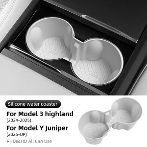 Tesla Model Y/YL Juniper 2025-2026 Silicone Cup Holder Insert Center Console Non-Slip Tray