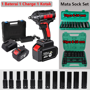 98Vf Cordless Impact Wrench Brushless Impact Wrench 560 N.m 1/2 Inch Torque Cordless Electric Wrench Brushless Bor Wood Concrete Wall Impact Wrench 1 /2 Baterai 1 Charge 1 Kotak Dan Mata Sock Set 10 Buah 15 Buah Murah
