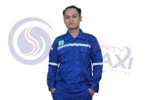 Wearpack ATASAN kemeja safety warna BENHUR POLOS sleting lengan panjang