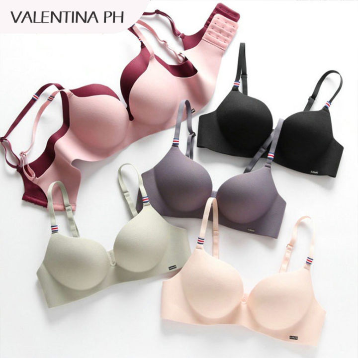 Valentina Collection Japan Comfortable Simple Natural Fixed Double Shoulder  Strap Push up Bra Lingerie