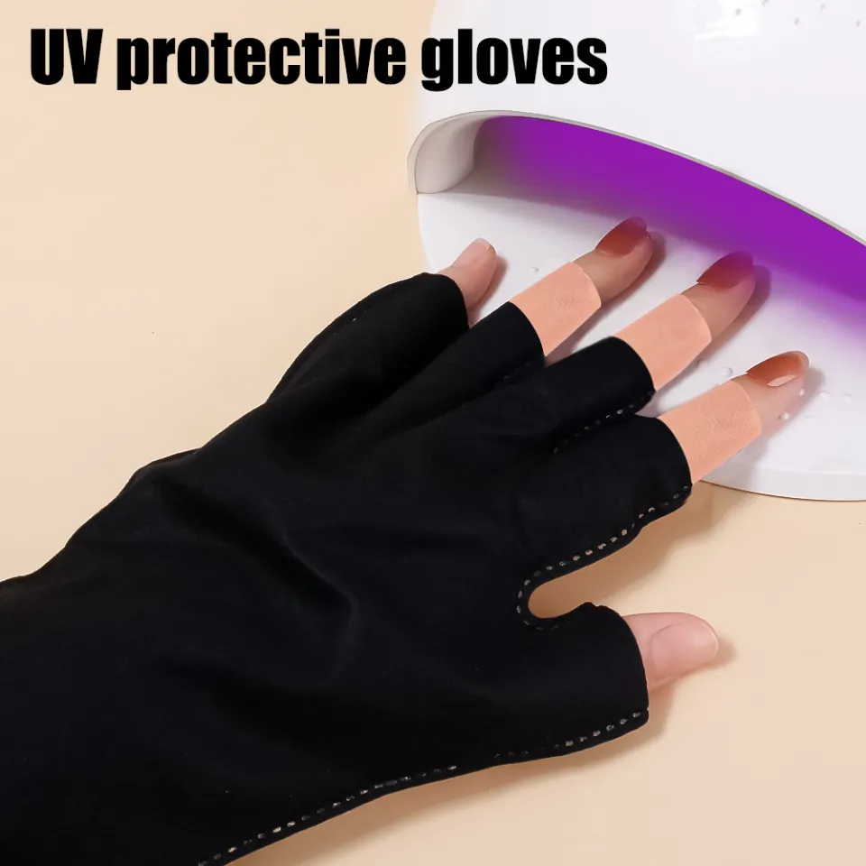 1 Pair Anti Uv Rays Protect Gloves Nail Gloves Led Lamp Nail Uv