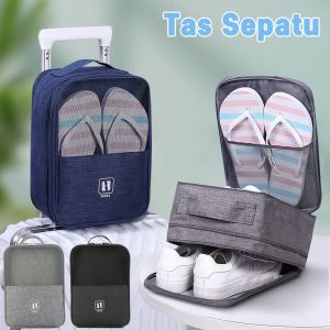 LateHome Tas sepatu travel dengan kapasitas besar Tas Penyimpanan Sepatu Bernapas Tahan Air 3 lapis