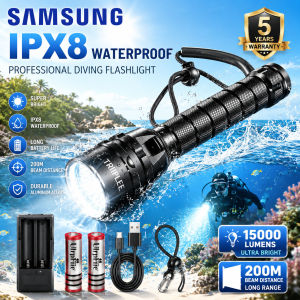 Super bright flashlight 3000Lumen Underwater200m rechargeable led diving waterproof flashlight lamp  LED Underwater Torch Lamp Lanterna