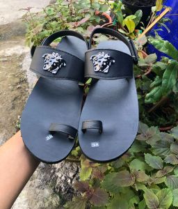 xăng đan đế bằng nam nữ đế đen quai đen