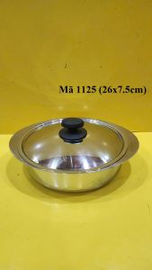 Chảo inox sâu lòng tay cầm liền nội địa Nhật size 26cm cao 7.5cm (mã 1125) Dùng được bếp từ_Hàng nội địa Nhật đã qua sử dụng