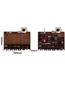 [PRE-ORDER] ENF-grade custom solid wood shoe cabinet walnut wood color retro style for home use entrance door and entryway.