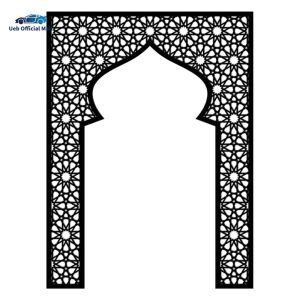 Ueb Official Mall ✪ Islamic Wall Art Decor with Geometric Pattern Mihrab Dome Design Islamic Wall Decal for Muslims Ramadan Housewarming Gift
