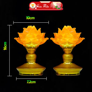 Đèn Hợp Kim Hoa Sen Lưu Ly Led Nhiều Màu CHÂN THIỆN MỸ Đèn Trang Trí Bàn Thờ Nhiều Chế Độ