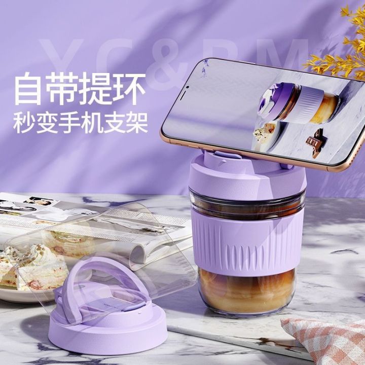⭐ 马卡龙色双饮玻璃水杯 便携吸管杯杯子ins风可爱 咖啡杯便携杯子 350 / 450ml⭐ Macaron Color Heat ...