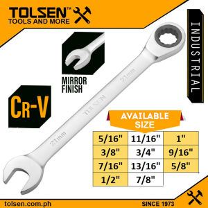 Tolsen Fixed Combination Rachet Spanner [ONLINE EXCLUSIVE] (English 5/16" to 1") Cr-V