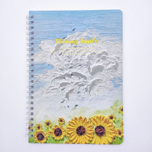 Spiral Notebook Aesthetic A5 Oil Painting Landscape Cover Double Metal Ring Composition Notebooks study accessories