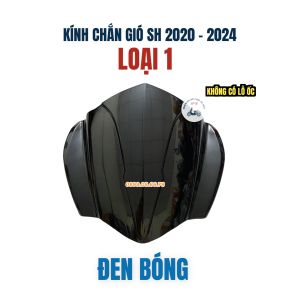 Kính Chắn Gió Xe SH 125 150 160 đời 2020 / 2021 / 2022 / 2023 SH 2024 - Mão Trên Mão Đầu Đen Khói Carbon - Phụ kiện đồ chơi xe SH - Loại Kiểu Thời Trang