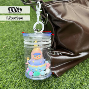 Colorful Transparent Doll Collectible Pouch Round Organizer Bag | PVC Zippered Display Case for Action Figures/Blind Boxes Waterproof & Shockproof Design Compact Storage Solution for Cosplay Props/Electronics