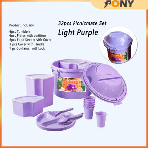 Pony 32Pcs Picnic Box Set Picnic tableware camping tableware Picnic Mate Set piknik Outdoor portable Picnic tableware