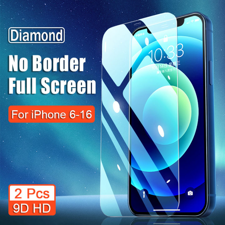 CrashStar 2Pcs 9D Borderless Full Cover Tempered Glass Screen Protector ...