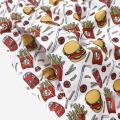 Coco Republic Men’s Burger, Fries, Soda Board Shorts in White. 