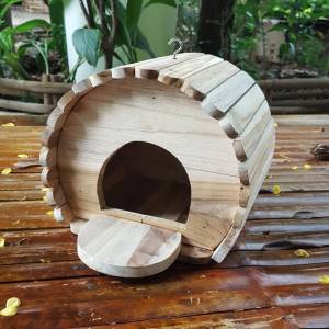 บ้านนก ไม้ระแนง บ้านชูก้า บ้านสัตว์เล็ก ทําจากไม้สักงานอาร์ตมาก บ้านนก กรงนก ที่นอนนก รังนก