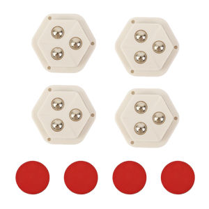 4Pcs Self Adhesive Mute Ball Universal Wheel Furniture Casters Wheels Stainless Steel Wheel 360° Rotation Pulley Free Drilling Wear-Resistant
