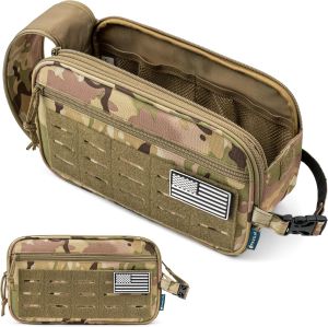 PAVILIA Tactical Toiletry Bag for Men Water Resistant Molle Military Dopp Kit Travel Hygiene Organizer with Wet Dry Storage for Shaving Grooming Gym and Camping Black XL