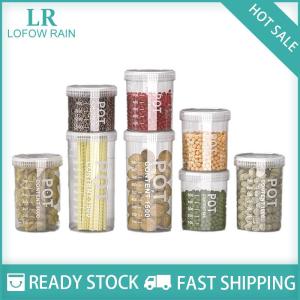 LF Wholesale✨Flash Sale ✨ ภาชนะบรรจุธัญพืชในครัวปิดสนิทภาชนะเก็บขนมใสกันความชื้นธัญพืชและธัญพืชปิดผนึกกล่องบาร์เรล