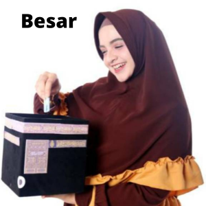CELENGAN KABAH BESAR UKURAN SUPER JUMBO PAKAI KUNCI - MINIATUR KOTAK BENTUK KABAH MEKAH MURAH