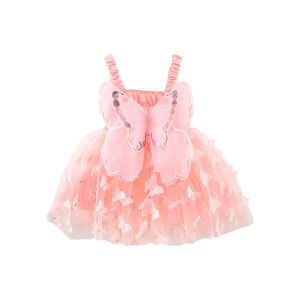 Baby Dress Korean Style Childrens Butterfly Dress Baby Strap Princess Dress Butterfly Wings Decorative Gauze Infant Princess Dress