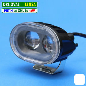 Lampu Led DRL Oval Putih L2 Foglamp Kota Senja Mobil Motor Tanpa Kipas