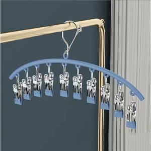 ES.ไม้แขวนเสื้อ ไม้แขวนหนีบผ้าพร้อมตะขอล๊อค ตัวหนีบเคลือบซิลิโคนกันลื่น 10 ตัวหนีบ ปลีก/ส่ง EASYHOME E605