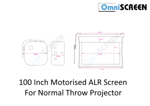 OMNISCREEN MOTORISED CINEMATIC WHITE TAB TENSION SCREEN FOR NORMAL THROW & ULTRA SHORT THROW (UST) PROJECTOR WITH WIRELESS REMOTE AND CORNER BRACKETS FOR EASY INSTALLATION [AVAIL SIZES: 84" | 100" | 120"] (IN-STOCK)