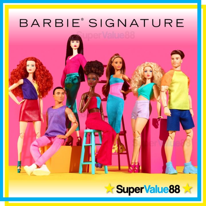 NEW Original 2023 Barbie Looks Dolls Series with Doll Stand